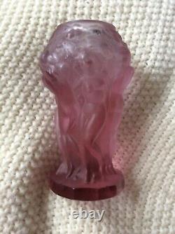 Lalique Style Amethyst 4 7/8 Nude Vase