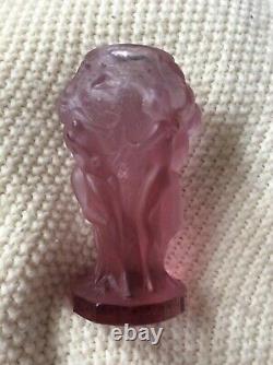 Lalique Style Amethyst 4 7/8 Nude Vase