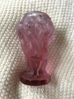 Lalique Style Amethyst 4 7/8 Nude Vase