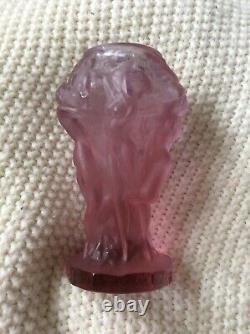 Lalique Style Amethyst 4 7/8 Nude Vase