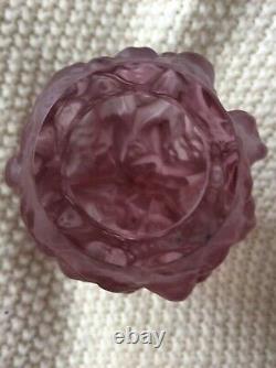 Lalique Style Amethyst 4 7/8 Nude Vase