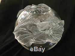 Lalique Super Rare Large Erimaki Clear & Frosted Lizard Vase Signed