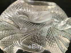 Lalique Super Rare Large Erimaki Clear & Frosted Lizard Vase Signed