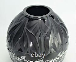 Lalique Tanzania Vase Lamp Base Black