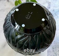 Lalique Tanzania Vase with Black & White Enameled Zebra Decoration Signed MINT