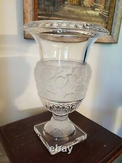 Lalique Versailles Glass Vase 12 Tall Unsigned