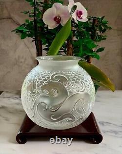 Lalique Xian Dragon Vase Signed MINT New Condition with Box Signed Retail $2,100