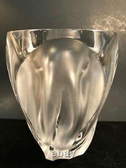 Large 10.5 X 8.5 Lalique Crystal Ingrid Vase Near Mint