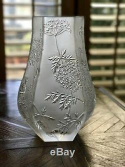Large 11.4 inch Lalique Ombelles Vase Perfect Mint Condition