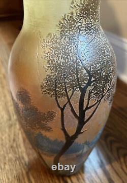 Large 13 Antique Legras Estate French Cameo Glass Vase