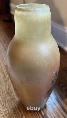 Large 13 Antique Legras Estate French Cameo Glass Vase