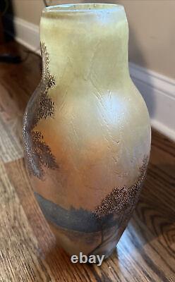 Large 13 Antique Legras Estate French Cameo Glass Vase