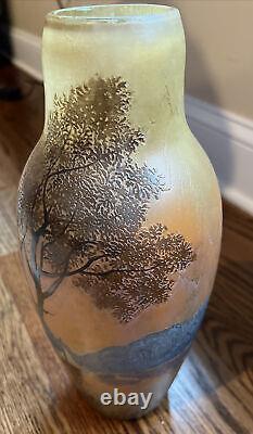 Large 13 Antique Legras Estate French Cameo Glass Vase