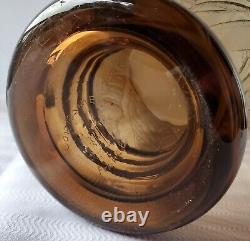 Large 1920's French Art Deco Etched Vase Signed Lorraine France