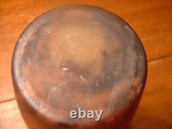 Large Antique 12 1/2 French Art Glass LORRAIN Enameled & Molted Vase