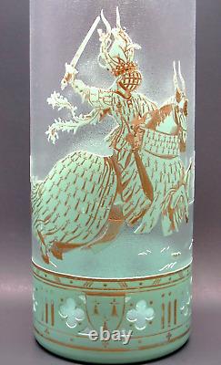 Large BACCARAT Tournament Etched Cameo Enameled Art Glass Vase c. 1900 16Tall