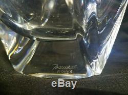 Large Baccarat Marked Robert R. Rigot Signed Crystal Giverny Vase Clear 10 5/8