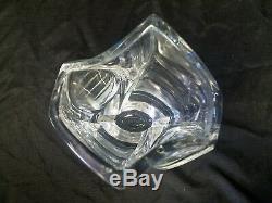 Large Baccarat Marked Robert R. Rigot Signed Crystal Giverny Vase Clear 10 5/8