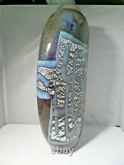 Large French Olivier Mallemouche Studio Art Glass Vase