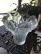 Large Heavy Lalique Of France ESNA Crystal Vase 8.75 Tall 9 Wide Signed