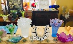 Large LALIQUE Venise Double Lion French Art Glass Vase Bowl PERFECTION