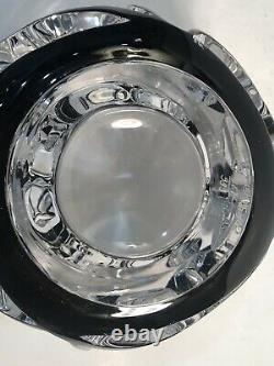 Large Lalique Crystal Tourbillons Vase Black Enamel Near Mint BEST PRICE