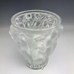 Large Lalique French Art Glass Crystal Bacchantes Nude Women In Relief Vase DAL