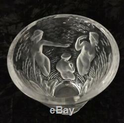 Large Lalique Ondines Crystal Nudes Vase Gorgeous Perfection # 123800