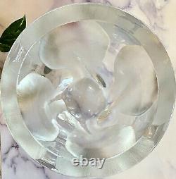 Large and Heavy Lalique Ingrid Vase 10.5 Inches Tall, 18 lbs MINT