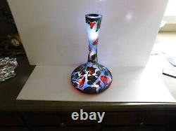 Le Verre Français Overlaid, Acid-Etched, Wheel-Carved art Glass Vase 14 tall