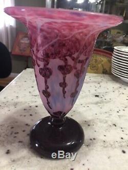 Le Verre Francaise Vase Art Deco 8.5 Tall Schneider Cameo Pink