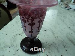 Le Verre Francaise Vase Art Deco 8.5 Tall Schneider Cameo Pink