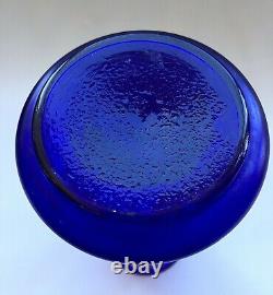 Legras Art Nouveau French Sapphire High Relief Enameled Blue Art Glass Vase