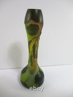 Legras Cameo French Art Glass Bud Vase