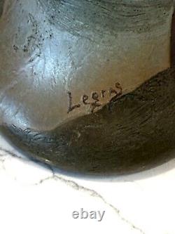 Legras French Cameo Vase With Wooded Landscape Scene France 6 1/4