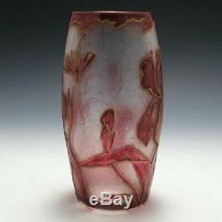 Legras Mont Joye Cameo Irises Vase c1900