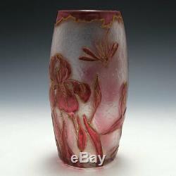 Legras Mont Joye Cameo Irises Vase c1900