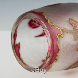 Legras Mont Joye Cameo Irises Vase c1900