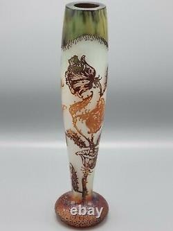 Lesage French Cameo Glass 17.5 Vase