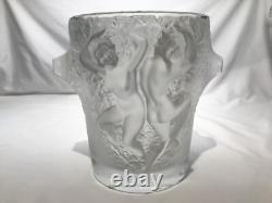 Like New Lalique Crystal Glass Ganymede Nudes French Vase Champagne Ice Bucket