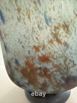 Lorraine Daum Nancy French Art Glass 9 3/4 Tall Vase