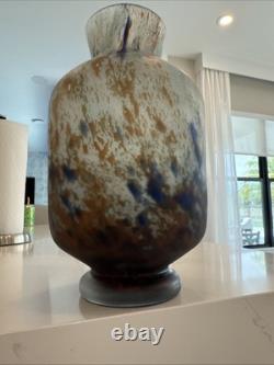 Lorraine Daum Nancy French Art Glass 9 3/4 Tall Vase