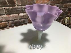 Lovely French Opaline Glass Vase Liliac White Pastel