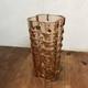 Luminarc French Vintage Glass Vase Cut Design Brown-Pink 24.8cm Used