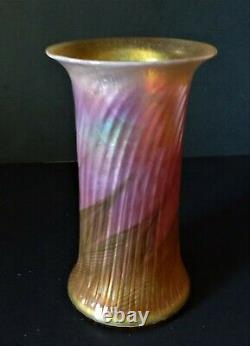 Lundberg Studios Art Glass Moire French Vase #101314