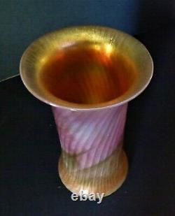 Lundberg Studios Art Glass Moire French Vase #101314