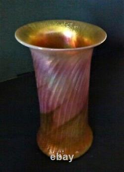 Lundberg Studios Art Glass Moire French Vase #101314