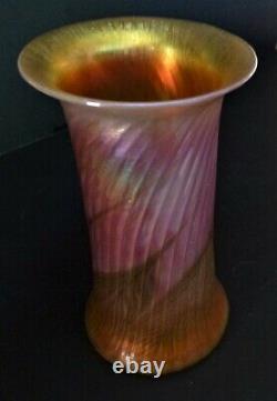 Lundberg Studios Art Glass Moire French Vase #101314