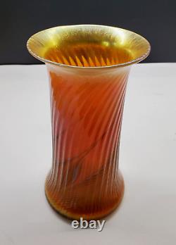 Lundberg Studios Art Glass Moire French Vase #101314