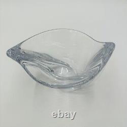 MCM French Crystal Art Glass Twist Vase 6 H Marked Vintage Clear Decor Home